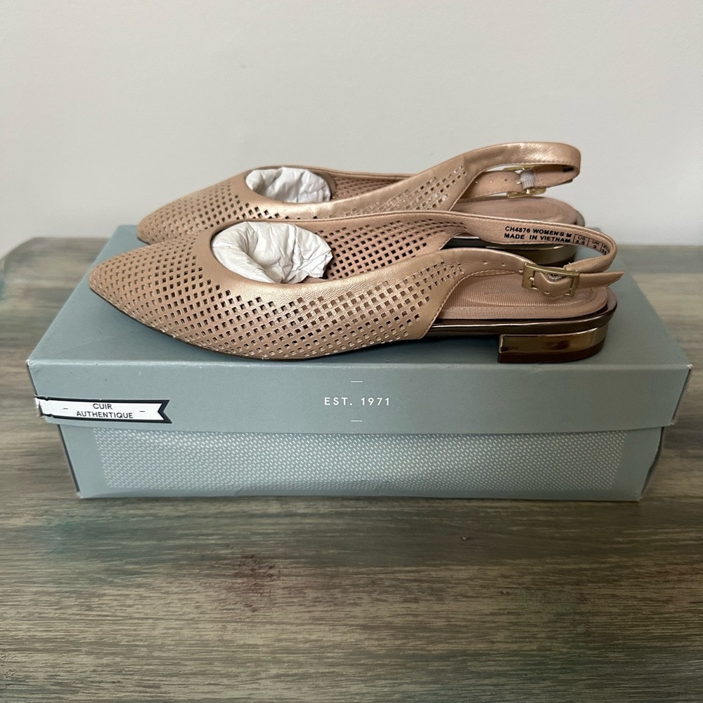 Rockport Beige Slingback Flats